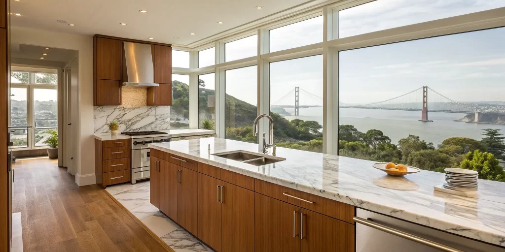 San Francisco home remodel with bay view.