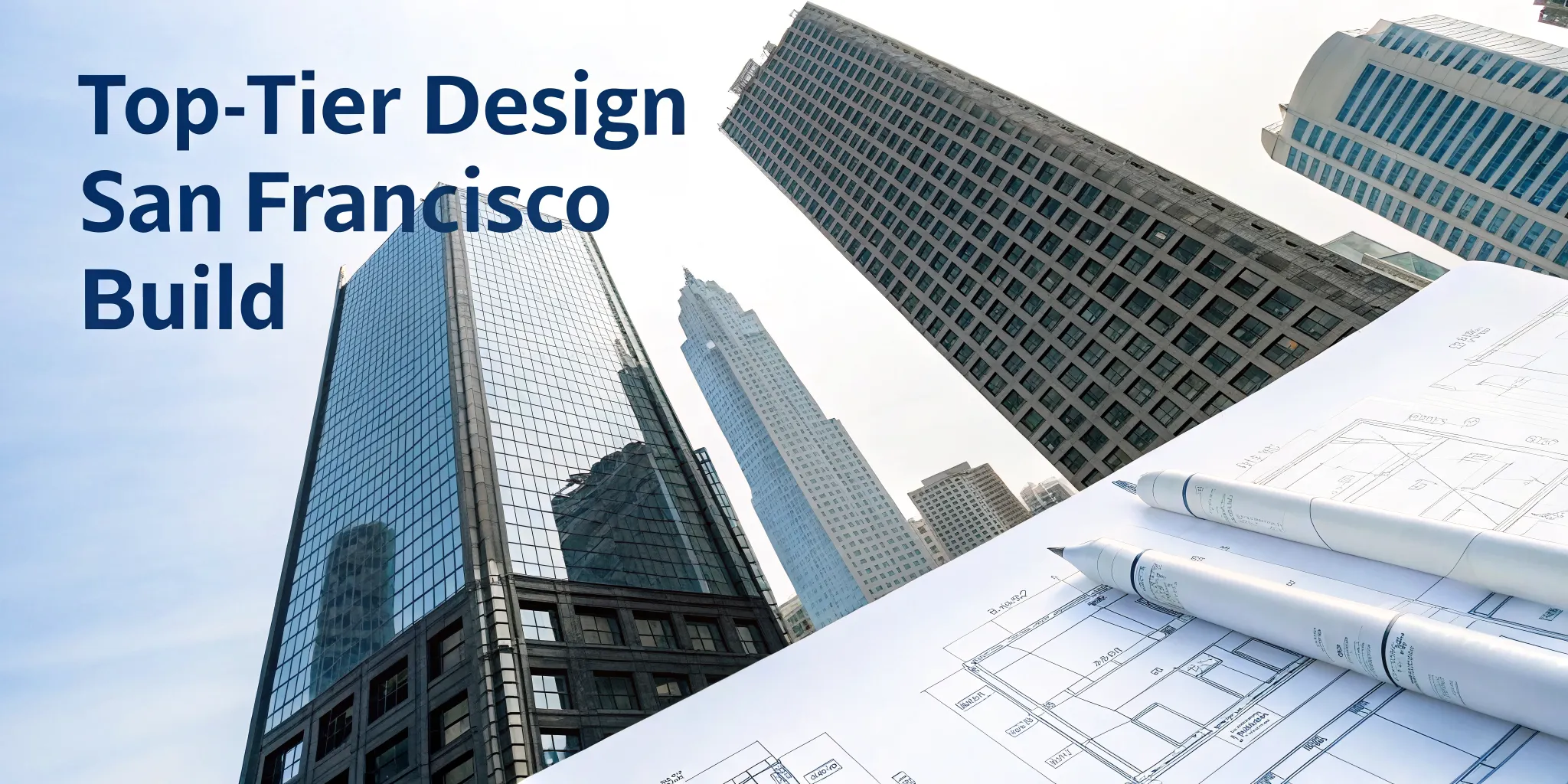 San Francisco skyline with architectural blueprints representing top design build firms.