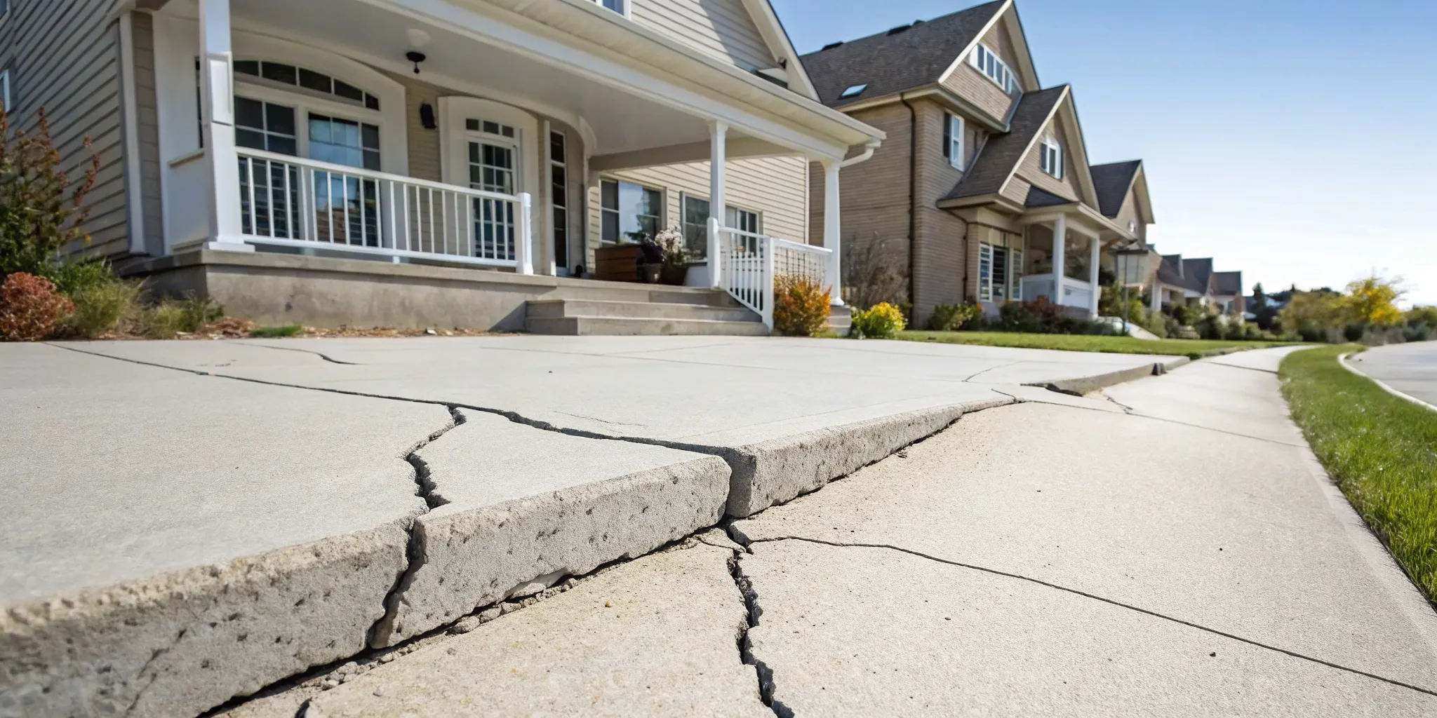 A significant crack in a concrete foundation requiring professional repair services in SF.