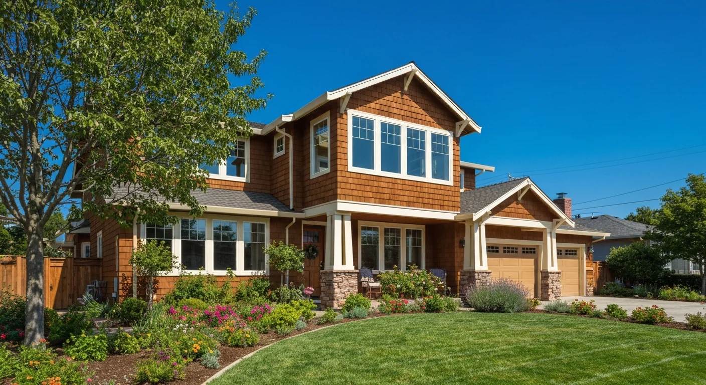 Two-story craftsman home in the Bay Area with second story addition