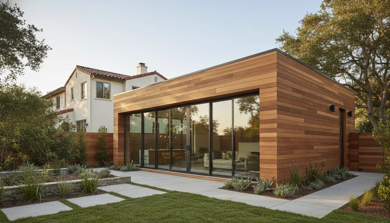 Modern backyard ADU for an ADU design build Bay Area project