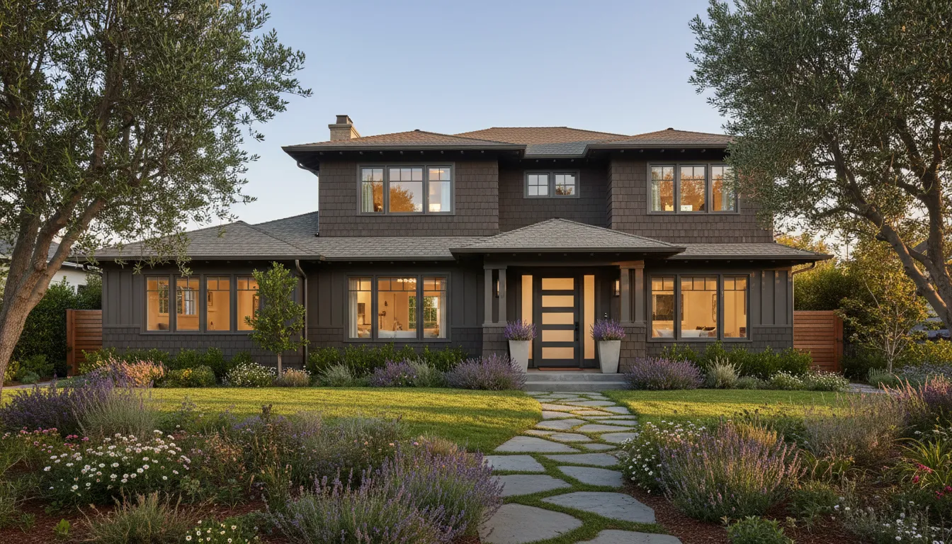 Bay Area home with a completed room addition showing matching architecture and landscaping