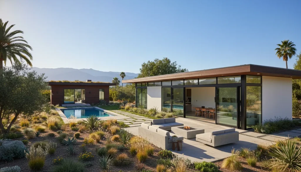 Modern California home with a detached backyard ADU