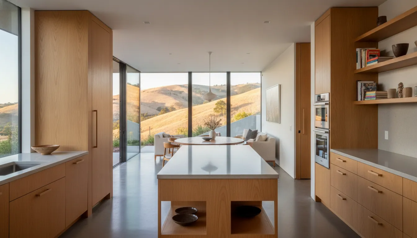 Universal design home remodel Bay Area interior with wide circulation