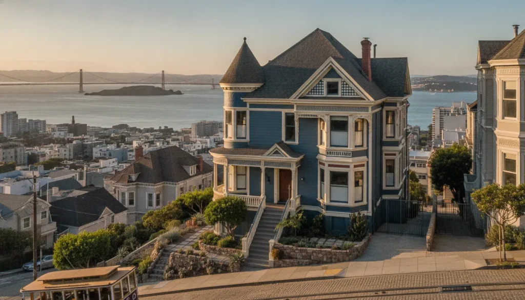 Beautifully restored Victorian home on a San Francisco hillside with bay views